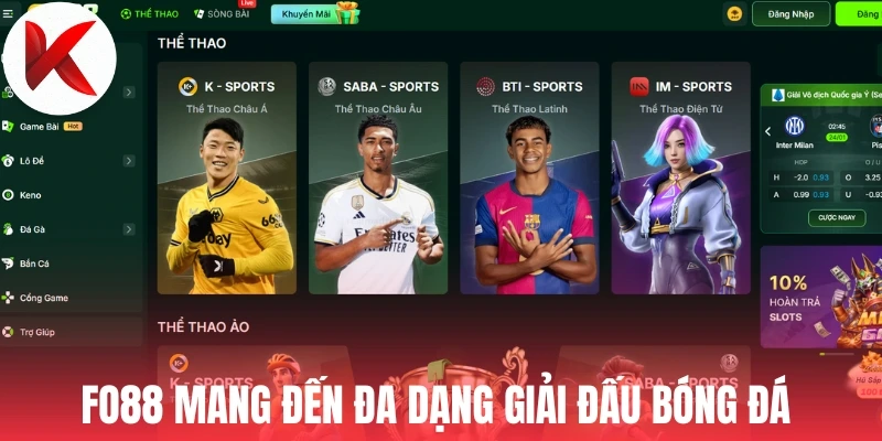 Fo88 mang đến đa dạng giải đấu bóng đá 