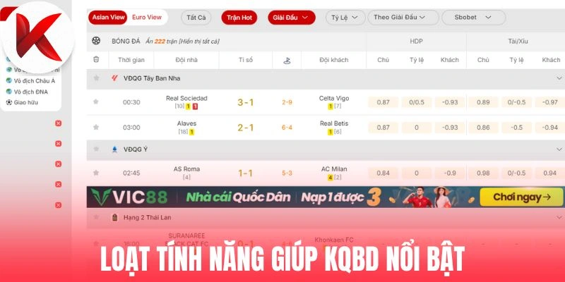 Loạt tính năng giúp KQBĐ nổi bật