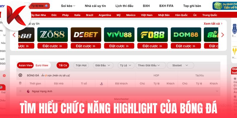 Tìm hiểu chức năng Highlight của bóng đá