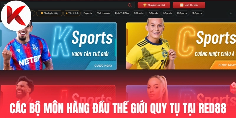 Các bộ môn hàng đầu thế giới quy tụ tại Red88