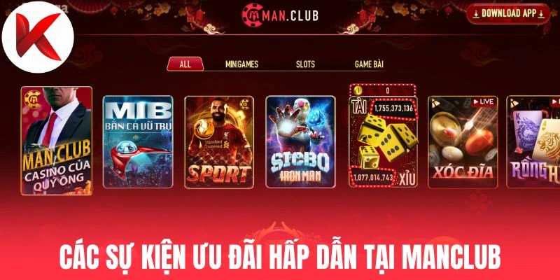 Các sự kiện ưu đãi hấp dẫn tại Manclub