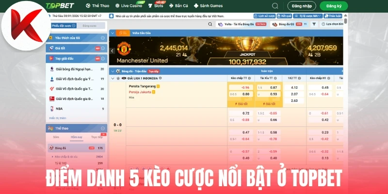 Điểm danh 5 kèo cược nổi bật ở Topbet