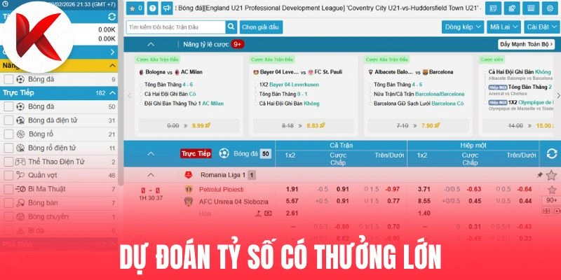 Dự đoán tỷ số có thưởng lớn