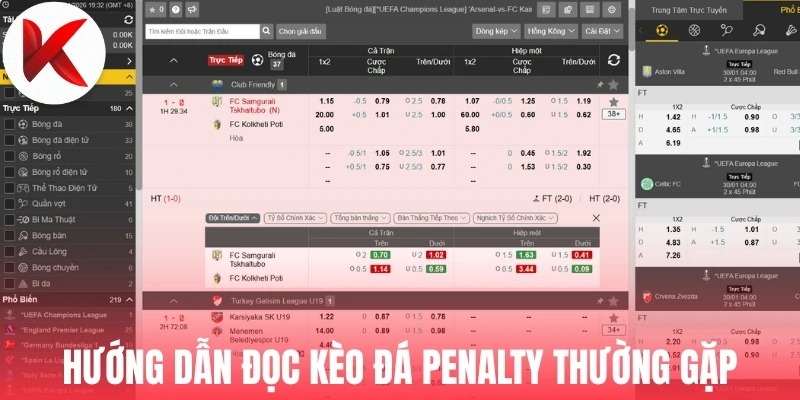 Hướng dẫn đọc kèo đá penalty thường gặp