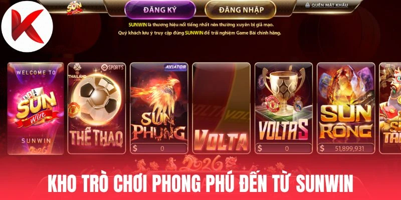 Kho trò chơi phong phú đến từ Sunwin