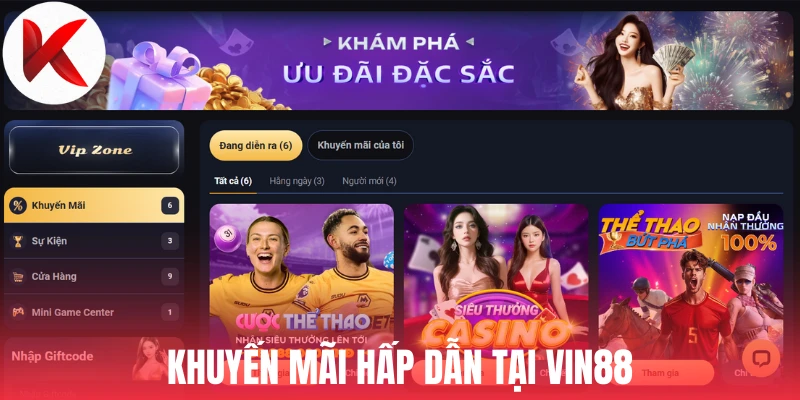 Khuyến mãi hấp dẫn tại Vin88