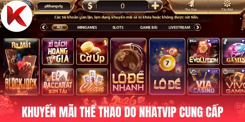 Khuyến mãi thể thao do Nhatvip cung cấp