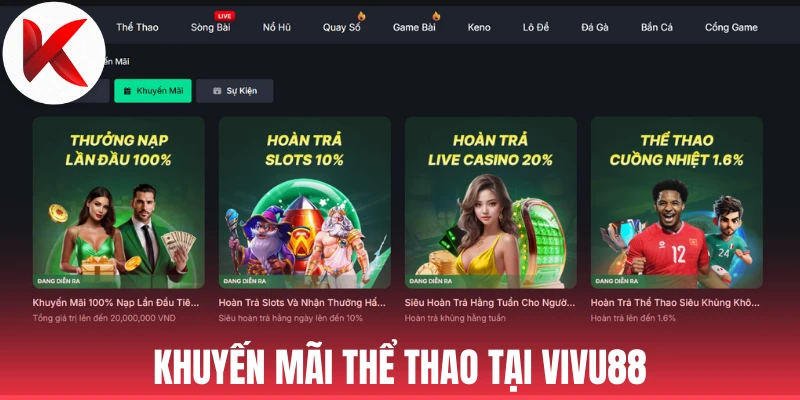 Khuyến mãi thể thao tại vivu88