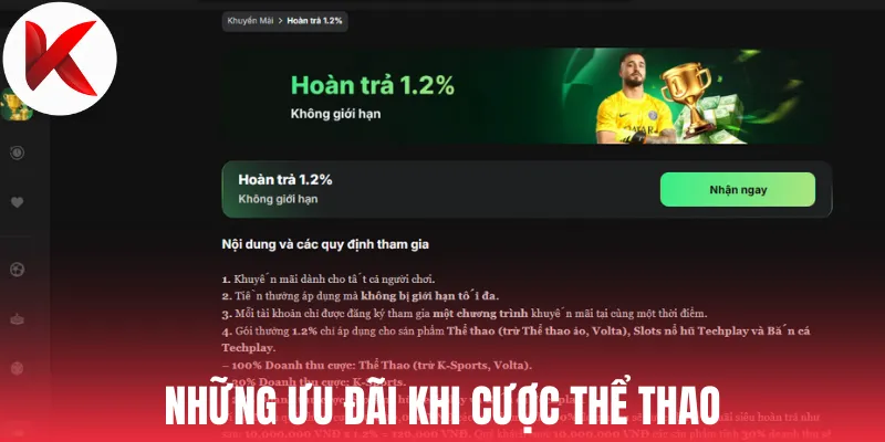 Những ưu đãi khi cược thể thao