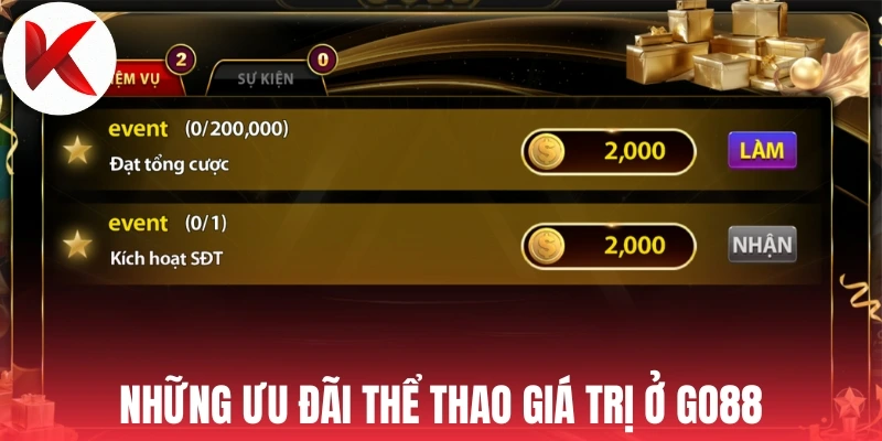 Những ưu đãi thể thao giá trị ở Go88
